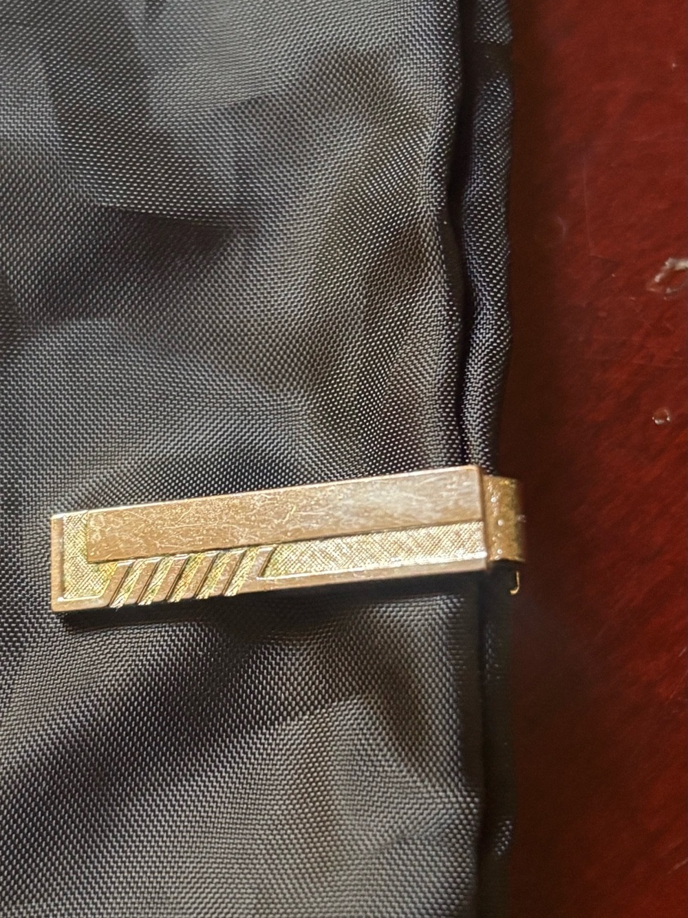 Vintage Anson Silver Tone Geometric Tie Clip Bar